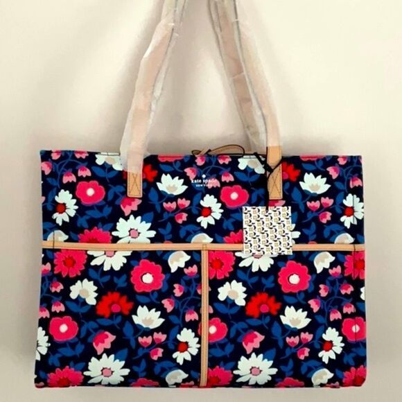 KATE SPADE NWT WASHINGTON SQUARE MEGA SAM TOTE BAG BRIGHT FLORAL PATTERN - Picture 7 of 15